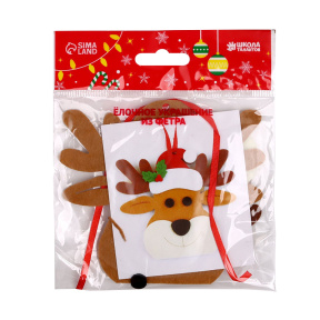Набор для творчества - создай ёлочное украшение из фетра «Новогодний олень»