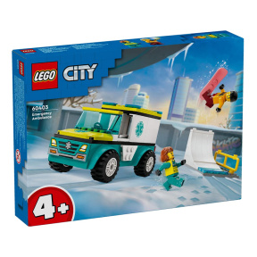 Constructor LEGO City Ambulanță și snowboarder