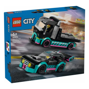 Constructor LEGO City Mașină de curse și camion de transport auto