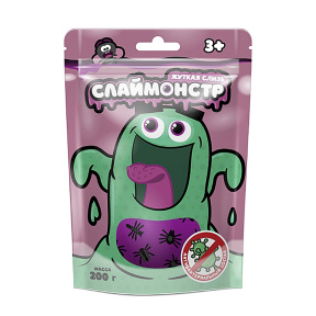 Slime "Slimonster" cu figurine insecte, 200 gr., violet