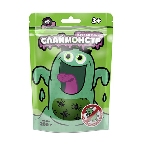 Slime "Slimonster" cu figurine insecte, 200 gr., verde