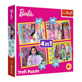 Puzzle "4в1"- Happy world of Barbie / Mattel, Barbie