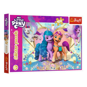 Puzzle "100 Glitter" - Shiny Ponies / Hasbro, My Little Ponies