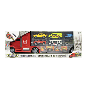 Игровой набор "Transporter Truck" с машинками, красный