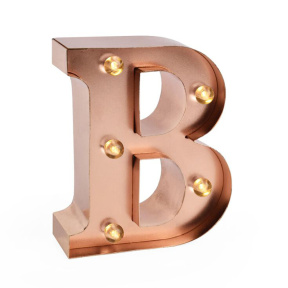 Светильник розовое золото, 10x9x3 см, буква "B"