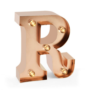 Светильник розовое золото, 10x9x3 см, буква "R"