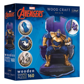 Puzzle- "160 Wooden Shaped Puzzles" - Thanos on Throne / Disney Marvel Heroes