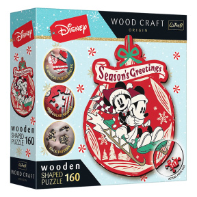 Puzzle- "160 Wooden Shaped Puzzles" - Mickey and Minnis Christmas Adventure / Disney