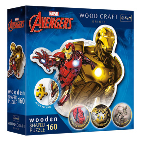 Puzzle- "160 Wooden Shaped Puzzles" - Brave Iron Man / Disney Marvel Heroes