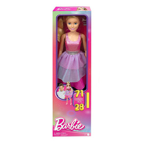 Păpușă Barbie în rochie roz 71 cm