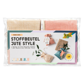 Мешочки джутовые BOHO CHIC, 10x13,5 см, 10 сумок, микс