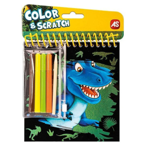 Set pentru desen mini, Dinozauri (scotch, creioane cerate, stickere, radieră)