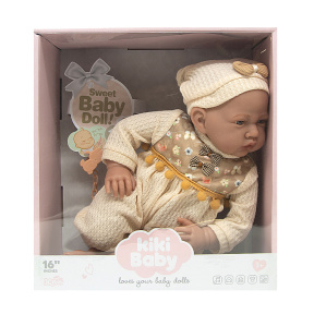 Păpușă Kiki Baby 40 cm din vinil cu suzetă