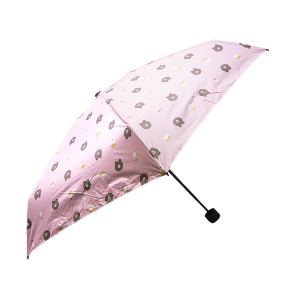 Umbrelă pliabilă roz cu ursuleți