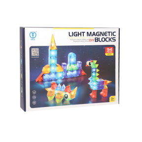 Constructor magnetic 94 elemente cu lumină