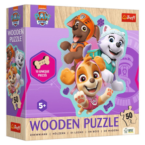 Puzzle "50 Wooden Contour Puzzle" - "A cheerful group of pupies / Viacom Paw Patrol"