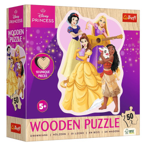 Puzzle "50 Wooden Contour Puzzle" - "Lovely Princesses / Disney Princess"