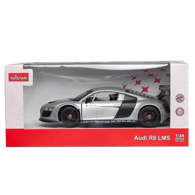 Rastar 1/24 Scale - 56100 Audi R8 LMS - Silver - BRAND NEW Rastar 1/24 Scale - 56100 Audi R8 LMS - Silver - BRAND NEW