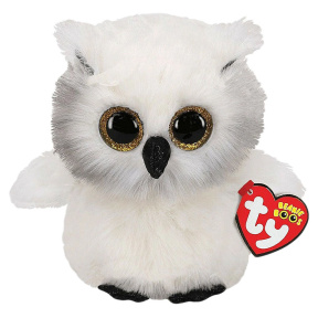 Мягкая игрушка Beanie Boos Белая сова Austin 24 см