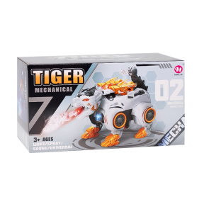 Tigru electric cu lumină și sunet, alb