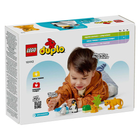 Constructor LEGO DUPLO Familii de animale sălbatice: pinguini și lei