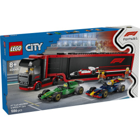 Constructor LEGO City Camion F1 cu mașini F1 RB20 și AMR24