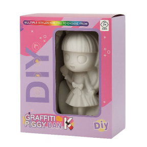 Набор для росписи копилки, Девочка, 6 цветов, кисть, палитра, 19 см