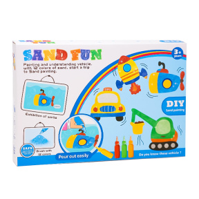 Set pentru pictură cu nisip, Transport, 12 culori, pensulă, tavă