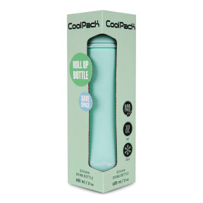 Sticlă pentru apă din silicon CoolPack Pump, 600 ml, mentol