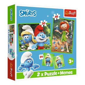Пазлы - "2in1+memos" - Smurfs have fun / The Smurfs