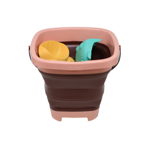 Песочный набор со складным ведерком, розовый