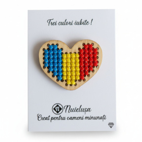 Broșă Inima Tricolor