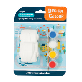 Set creativ. Figurine din gips, pensulă, vopsele „Mașini de curse”