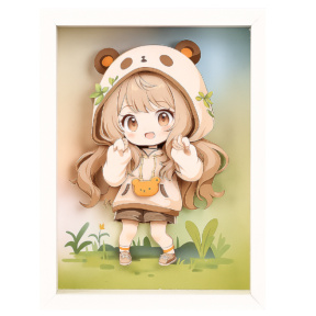 Set de autocolante 3D cu ramă roz „Panda Girl”