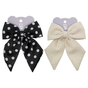 Заколка для волос MESHU  Бант, светлый/темный в горошек