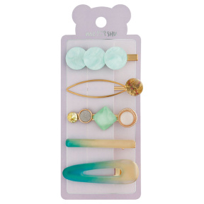 Заколки для волос MESHU Tye-Dye бирюза 5 шт.