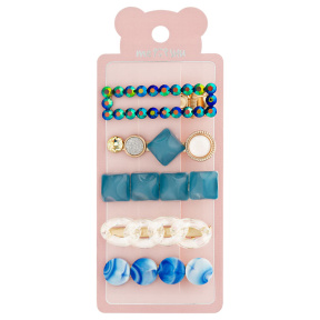 Заколки для волос MESHU Абстракция синие 5 шт.