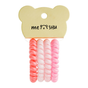 Elastice de păr MESHU Spiral - roz asortate 4 buc.