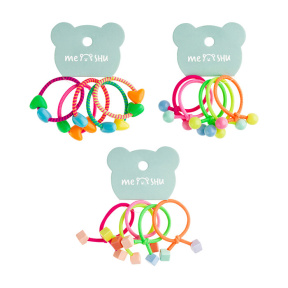 Резинки для волос MESHU С пластиковыми топперами ассорти 5 шт.