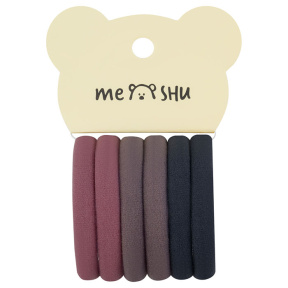 Резинки для волос MESHU "Essence thin" Винный/коричневый/графит 6 шт.