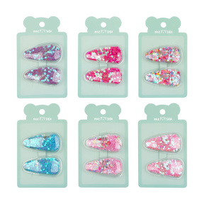 Заколки для волос MESHU Клик-клак слюда ассорти, 2 шт.