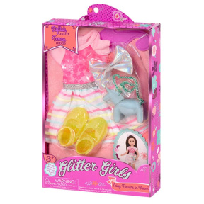 Set îmbrăcăminte Glitter Girls 35 cm Rochie în dungi