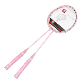 Ракетки для бадминтона с чехлом, розовые