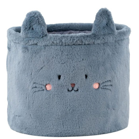 Coș de depozitare Kite 3100 Cute Cat 30x25 cm, pluș, gri
