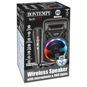 Set karaoke cu microfon, lumină și suport pentru telefon