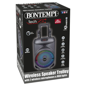 Set karaoke mobil cu microfon și lumină