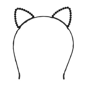 Tiară Pisică cu strasuri negre