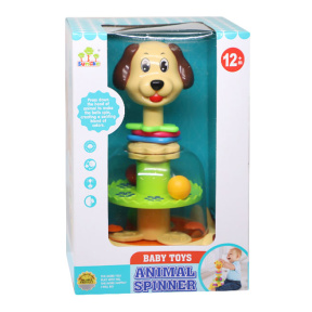 Юла-карусель собачка с прыгающими шариками