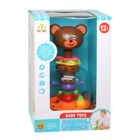 Юла-карусель медведь с прыгающими шариками