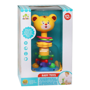 Юла-карусель тигр с прыгающими шариками